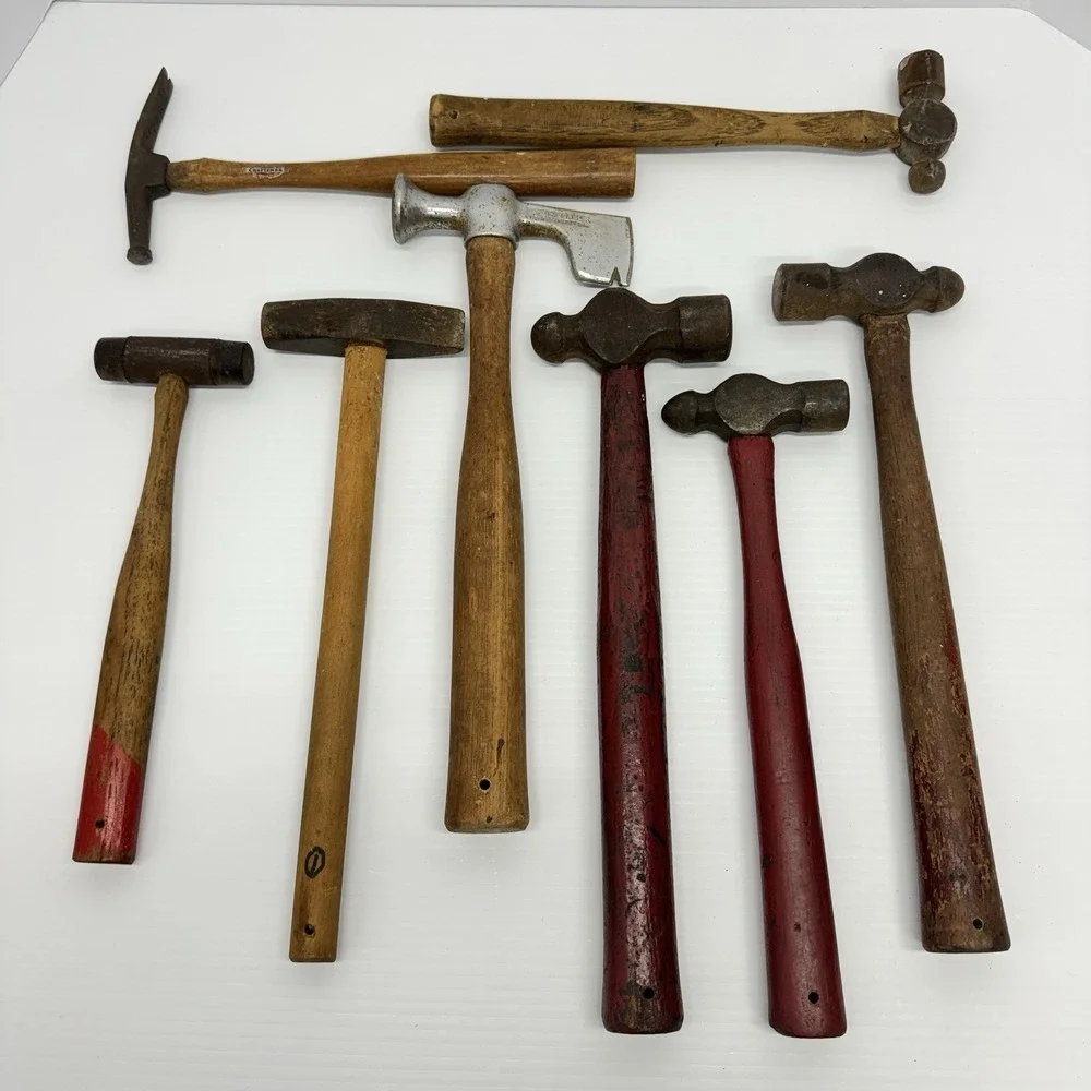 Lot of 8 Vintage Hammers Ball peen Tack Plumb Craftsman Carpenter